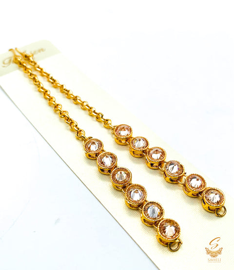 Polki stone work beautiful earring support Sahare