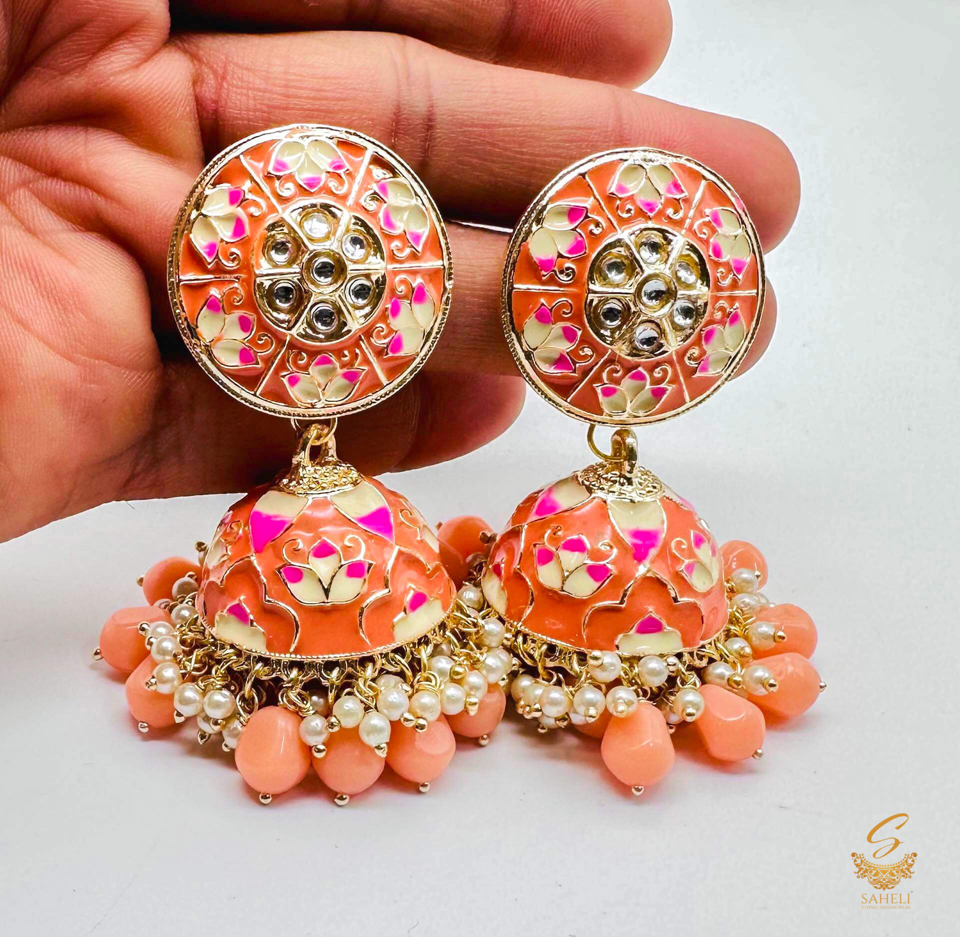 Drop Party Wear Rani Color American Diamond Earrings (ADE460RNI) at Rs  564/pair in Jaipur