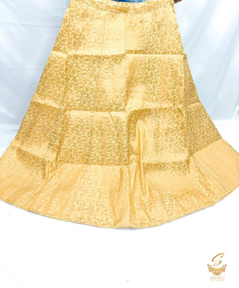 Golden Beige colour Brocade Silk based big flared skirt (can be styled with Poncho Blouse) Waist :- 37inch , Length:- 40