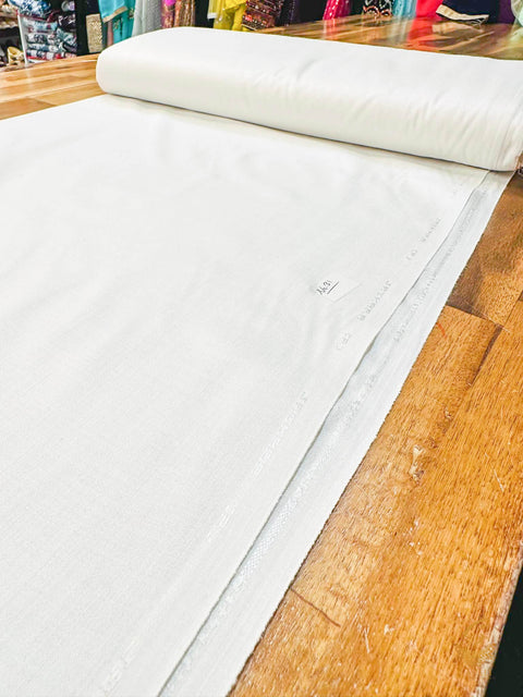 Off White Colour Soft Glazed Cotton Kurta Pajama Fabric For Men (Per Meter)