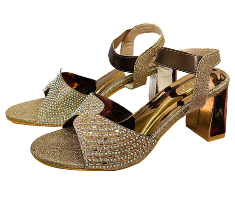 Shimmery Stone Comfy Heels