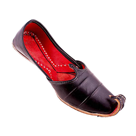 black brown leather Mens traditional punjabi jutti