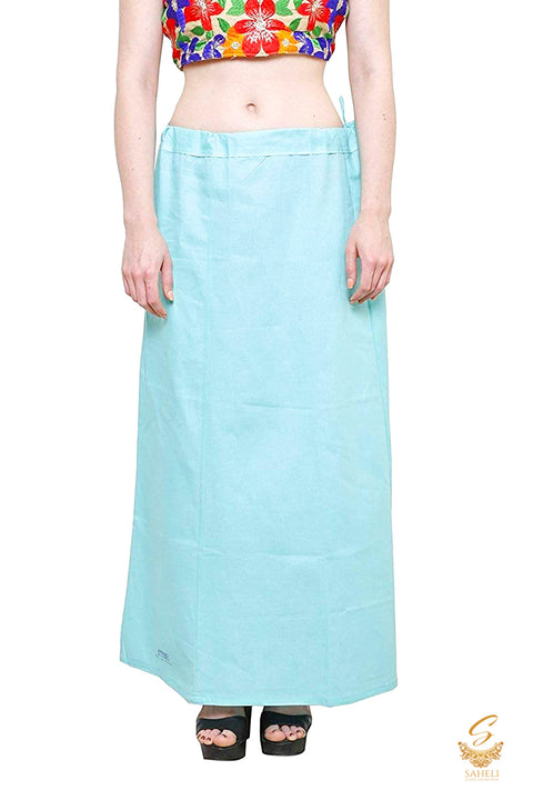 Sky blue colour waist size-44 inch Under skirt or peticott in cotton fabric