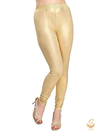 shimmery golden laggings stretchable