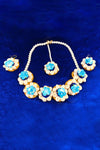 Floral jewellery (3pieces set ) Matha tikka ,Necklace , Earrings