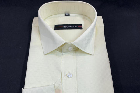Men's shirt cotton based indian fabric in lemon colour