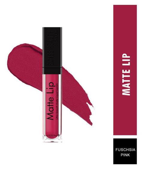 (fuschsia pink) Swiss Beauty Matte Lipstick Long Lasting & Water Proof