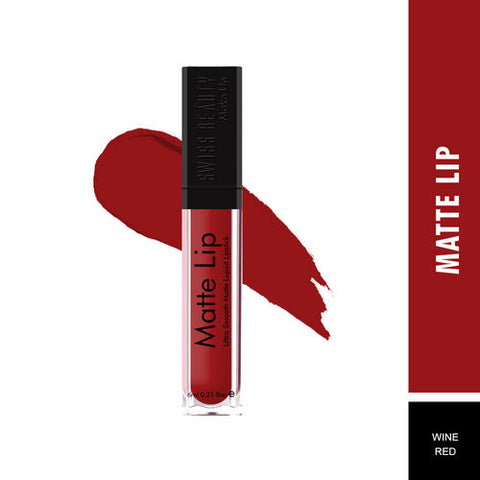 (Wine Red) Swiss Beauty Matte Lipstick Long Lasting & Water Proof