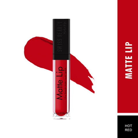 (Hot REd) Swiss Beauty Matte Lipstick Long Lasting & Water Proof