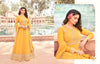 Size 44(Upto 46) Fully Stitched Mustard Colour georgette Based All Over Embroidery Work Anarkali Kameez And Embroidered Work georgette Dupatta