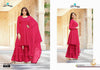 Size 42(Upto 44) Fully Stitched Mazenta Colour Georgette Based All Over Embroidery Work With sequined work Heavy Kameez And Embroidered Work Georgette Based Sharara With pure chiffon Based Heavy Work Dupatta